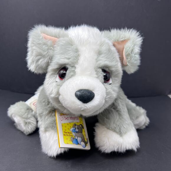 Lil Pet Hospital Limit Puppy Dog Plush Toys R Us 12" Bandage Book Red Paw 2002 - Picture 1 of 7